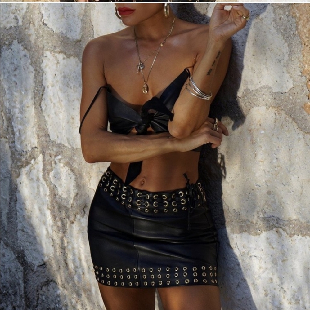 Rat & Boa Leather skirt